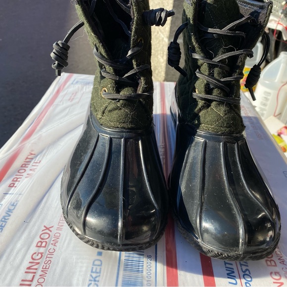 Seven7 Womens Olive Black Duck Wool Goose Winter Rain Waterproof Boots Size 7 - Picture 3 of 11